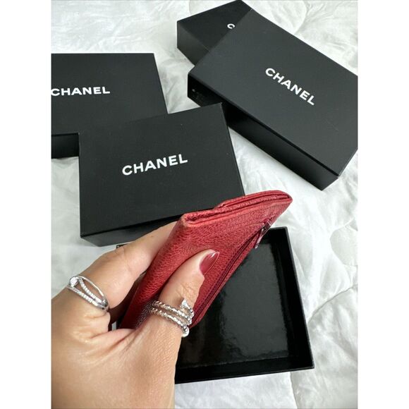 CHANEL Red Caviar Leather Timeless French Wallet W/Box - Picture 5 of 16